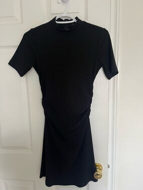 Dynamite Black Short-Sleeve Ribbed Mini Dress